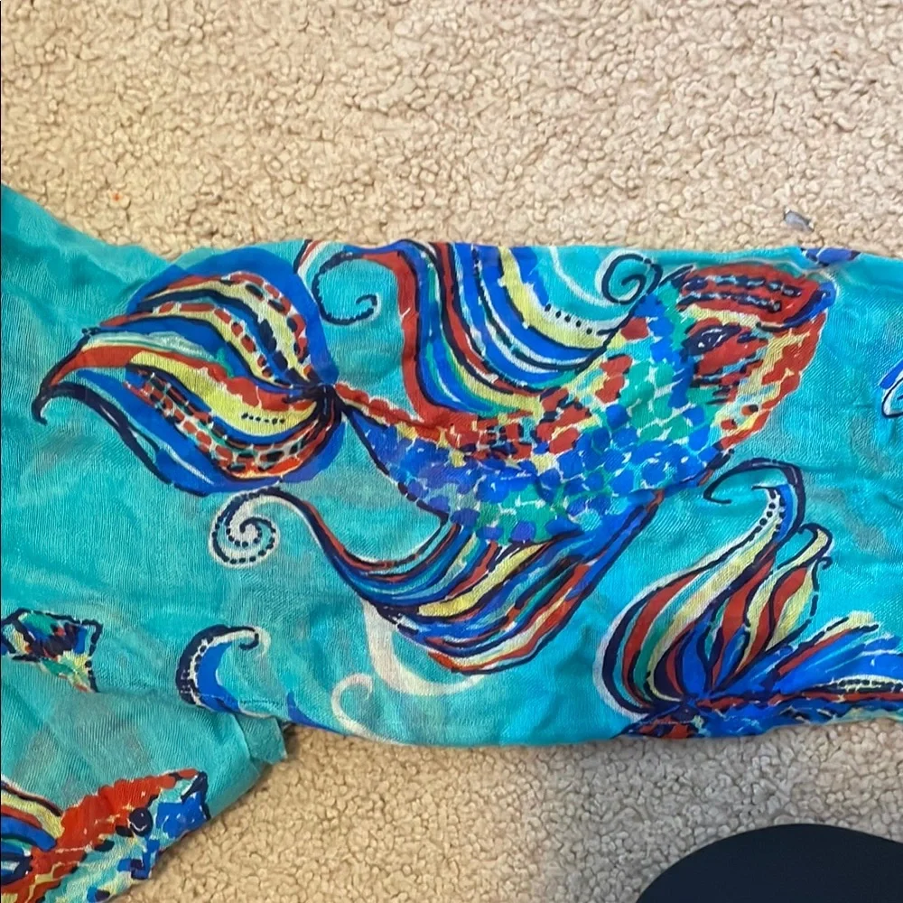 Lilly Pulitzer Vibrant Koi Pattern Scarf